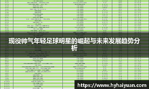现役帅气年轻足球明星的崛起与未来发展趋势分析